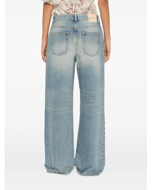 McQueen Blue Wide-Leg Jeans