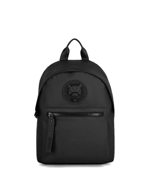 Philipp Plein Black Boston Logo-Embossed Backpack