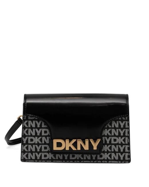 DKNY Black Satchel-Tasche mit Logo-Schild