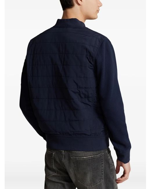Polo Ralph Lauren Blue Panel-Design Zip-Fastening Bomber Jacket for men