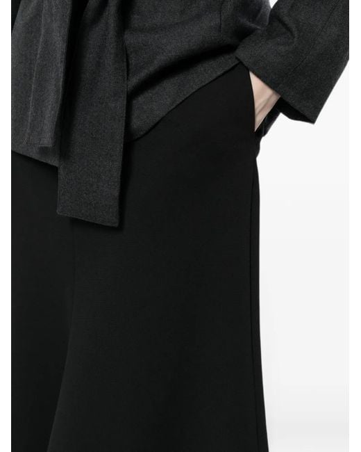 JNBY Black Fluted-Hem Midi Skirt