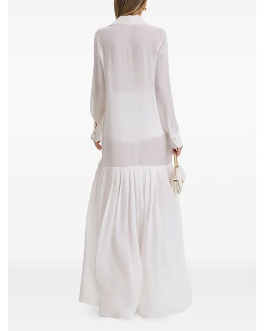 Il Volo White Noa Pleated Shirt Dress