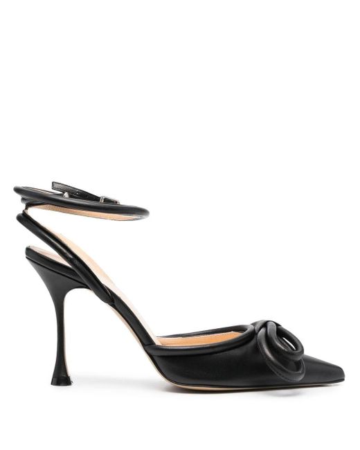 Mach & Mach Bow-detailed Leather Pumps in Black | Lyst