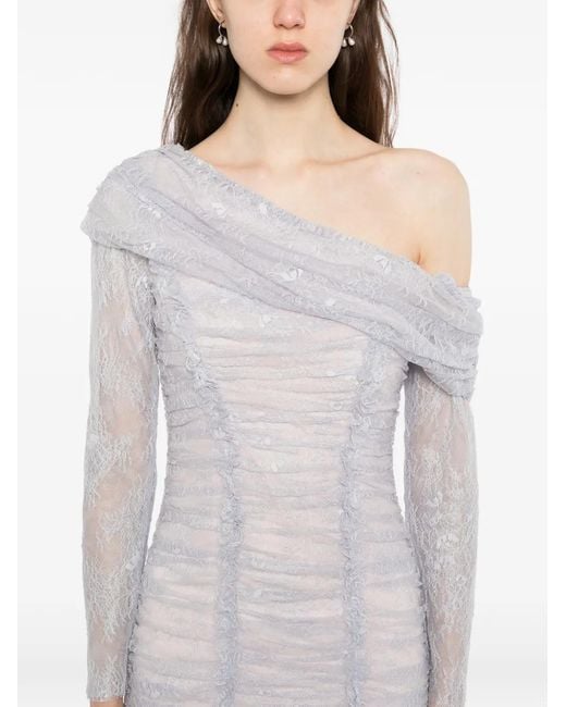 Needle & Thread Gigi レースワンショルダードレス White