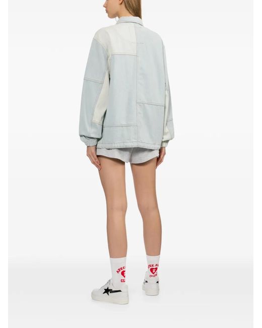 AAPE BY A BATHING AP Blue Logo-Patched Denim Jacket
