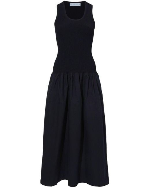 Proenza Schouler Blue Drop-waist Cotton Maxi Dress