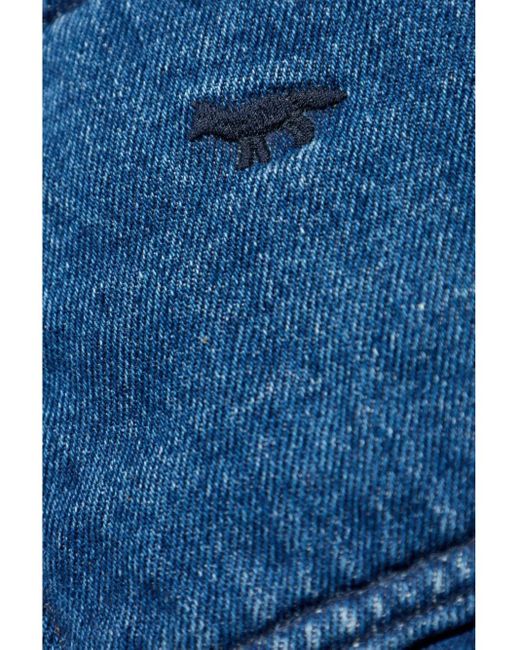 Maison Kitsuné Blue Padded Workwear Denim Jacket for men