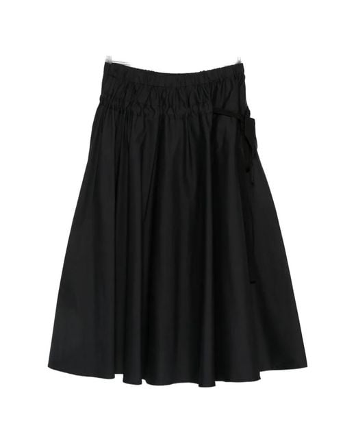iBlues Black Elasticated Waist Midi Skirt