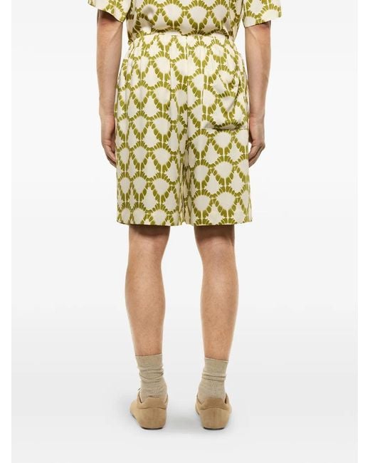 Laneus Green Short Imprimé À Lien De Resserrage for men