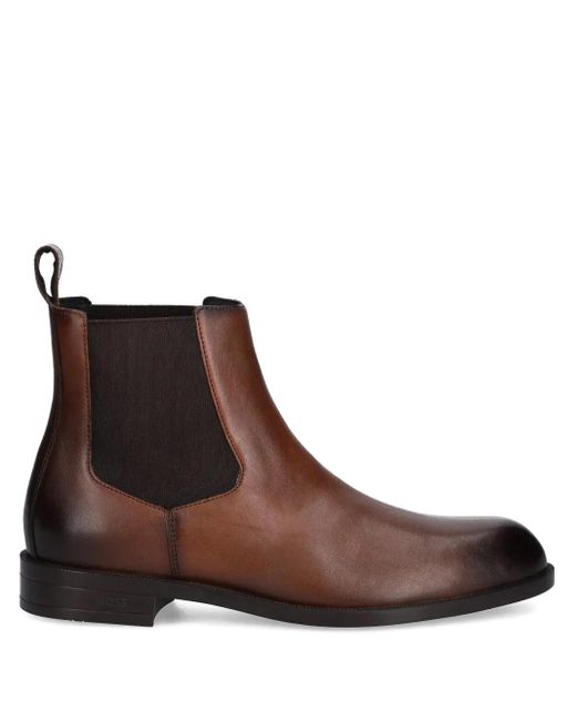 Boss Brown Pull-Tab Chelsea Boots for men