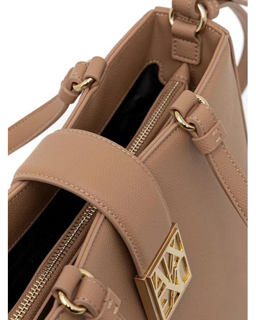 ARMANI EXCHANGE Natural Logo-Plaque Tote Bag