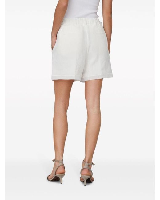 Brunello Cucinelli White Elasticated-waist Cotton Shorts