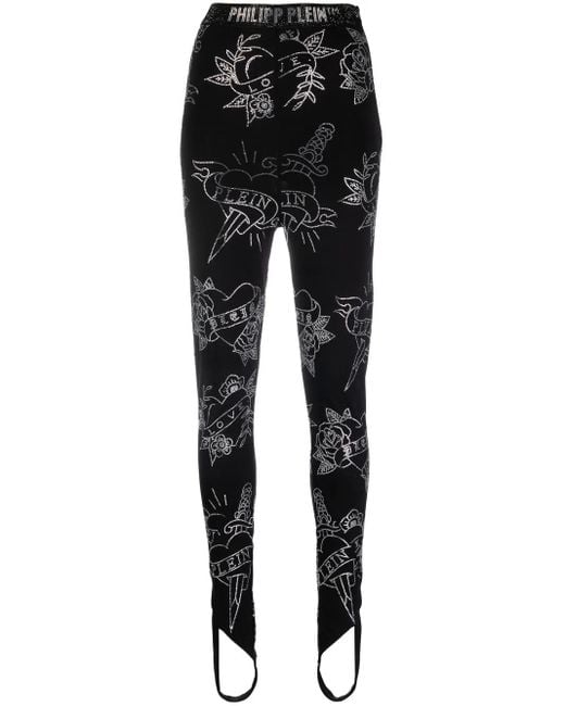 Philipp Plein Black Leggings