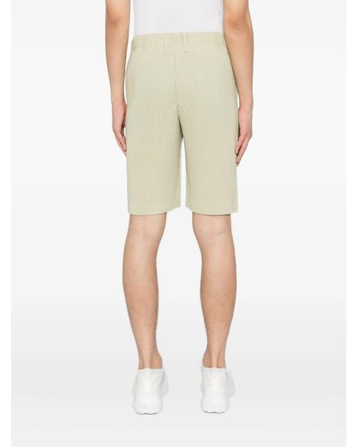 Homme Plissé Issey Miyake Green Pleated Shorts for men