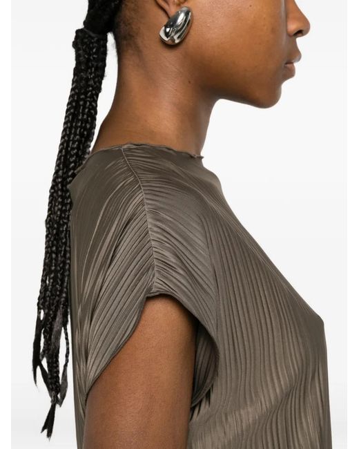 Samsøe & Samsøe Brown Sauma Pleated Top