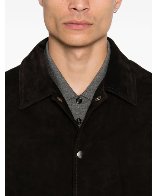 Giorgio Brato Black Suede Long-Sleeves Jacket for men