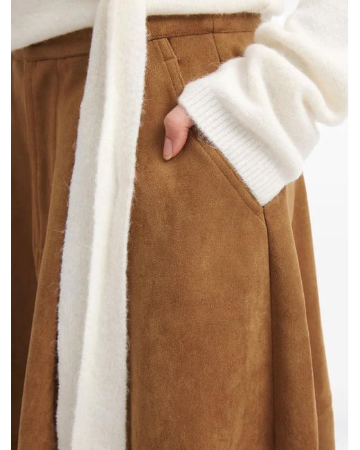 B+ AB Brown Panelled Midi Skirt