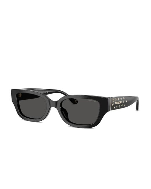 COACH Black Logo-Plaque Square Sunglasses