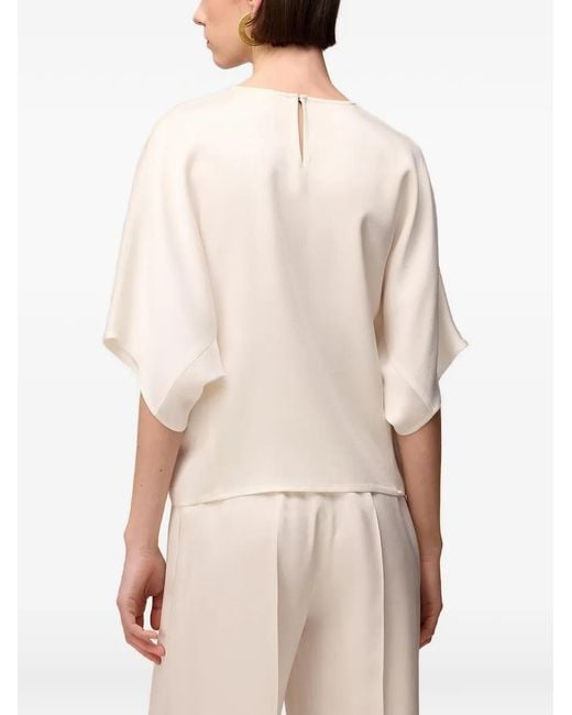 RETORI White Keyhole-Back Satin Top