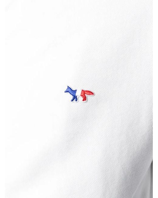 Maison Kitsuné White Maison Kitsuné Tricolour Fox Zip Hoody for men