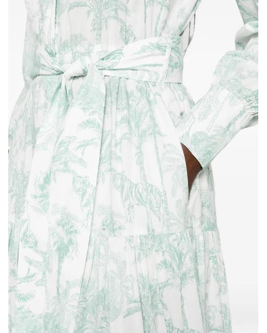 Mc2 Saint Barth White Jensen Belted Maxi Dress