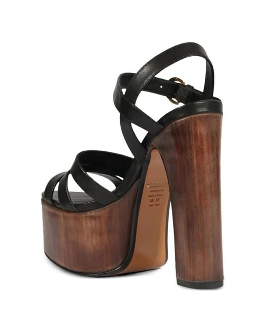 SCHUTZ SHOES Black Sandales Wood À Plateforme
