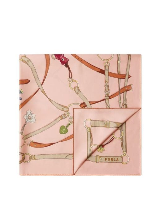 Furla Pink Tortona Carré Scarf