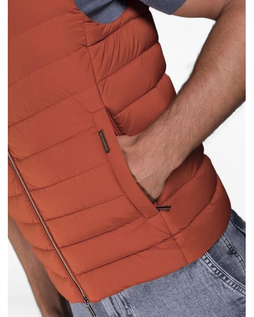 Moorer Orange Gilet Matelassé for men