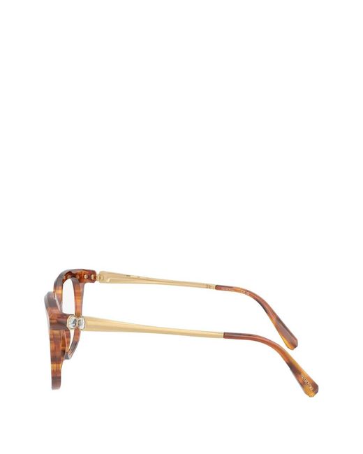 Swarovski Brown Ssquare-Frame Glasses