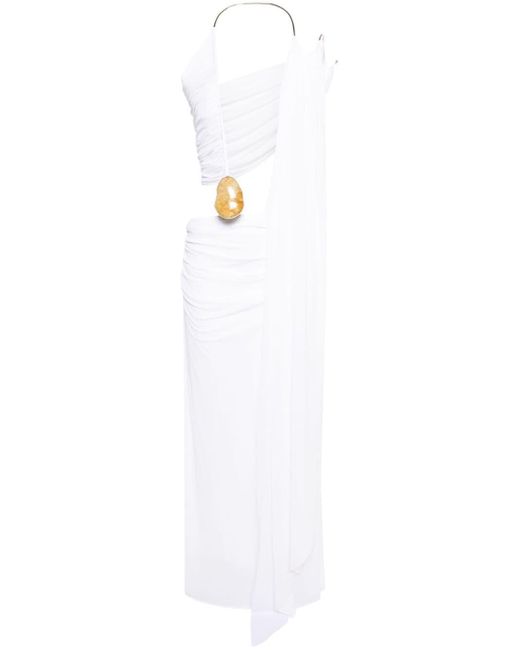 Robe longue Elliptic Stone à design drapé Christopher Esber en coloris White