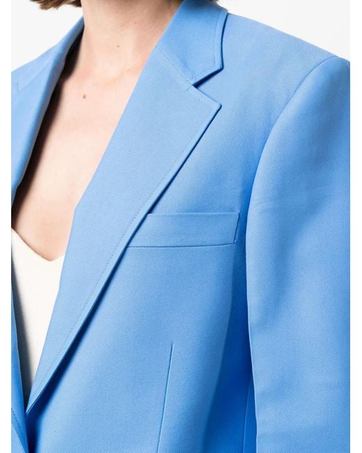 Stella McCartney Blue Oversized Single-Breasted Blazer