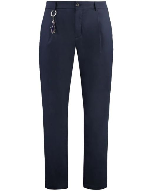 Paul & Shark Blue Logo-Appliqué Trousers for men