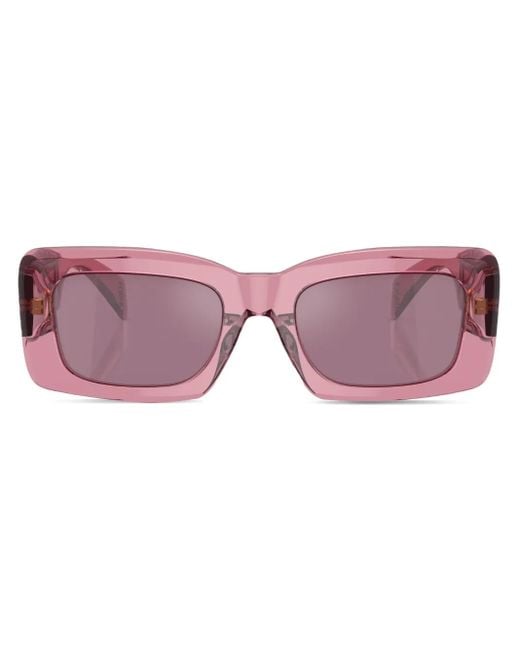 Gafas de sol con placa con logo Versace de color Pink
