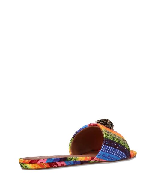 Kurt Geiger Blue Kensington Flat Sandals
