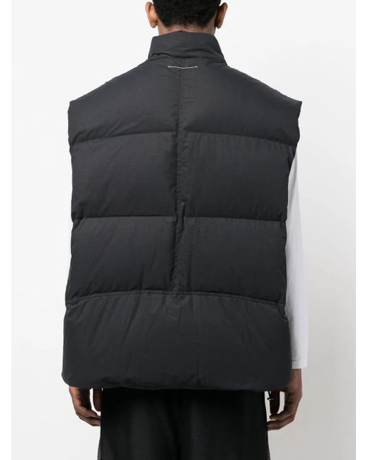 MM6 by Maison Margiela Black High-Neck Padded Gilet for men