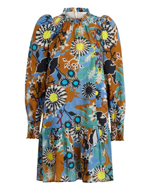 Robe Volantée Irena À Col Montant Marie Oliver en coloris Blue