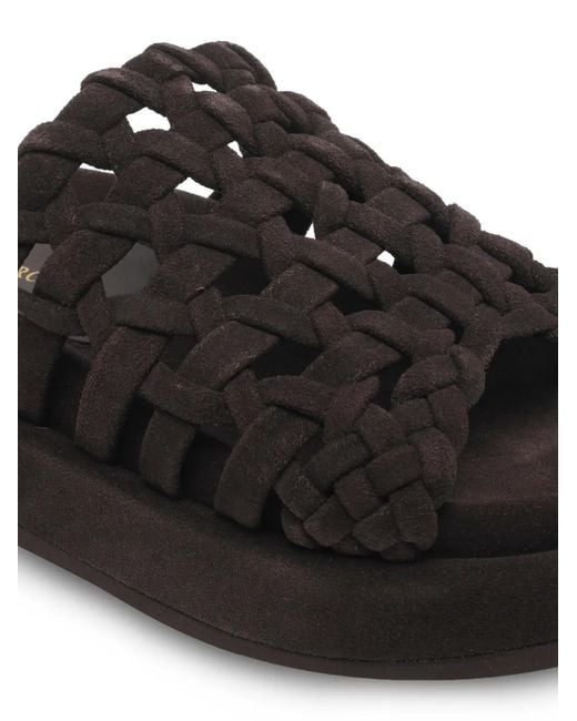 Paloma Barceló Black Nadira Woven-Design Sandals