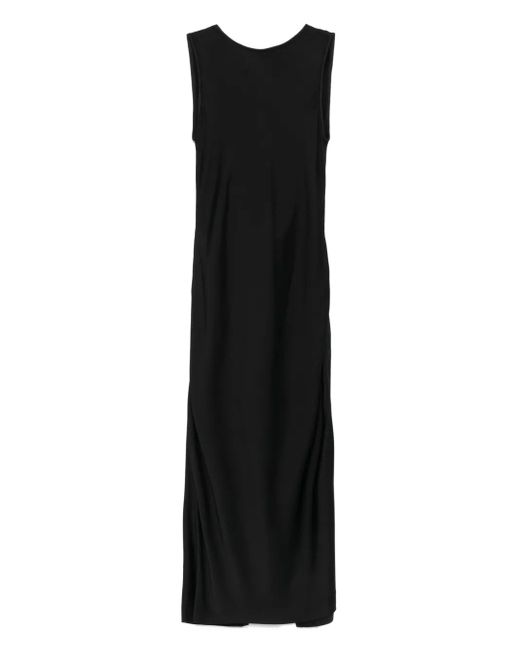Another Tomorrow Black Draped-Back Dress