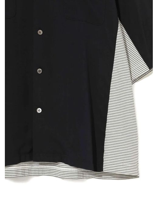 Undercover Blue Chemise Rayée À Empiècements for men