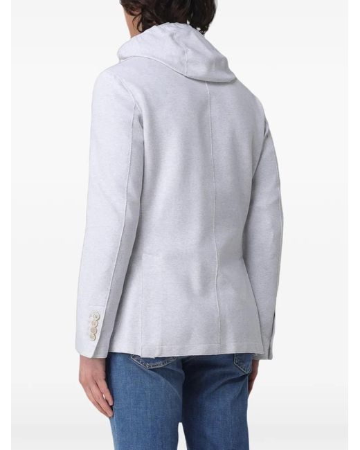 Eleventy Gray Single-Breasted Piqué-Jersey Blazer for men