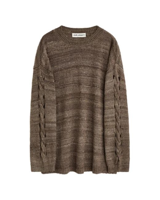 Our Legacy Brown Crew-Neck Sweater for men
