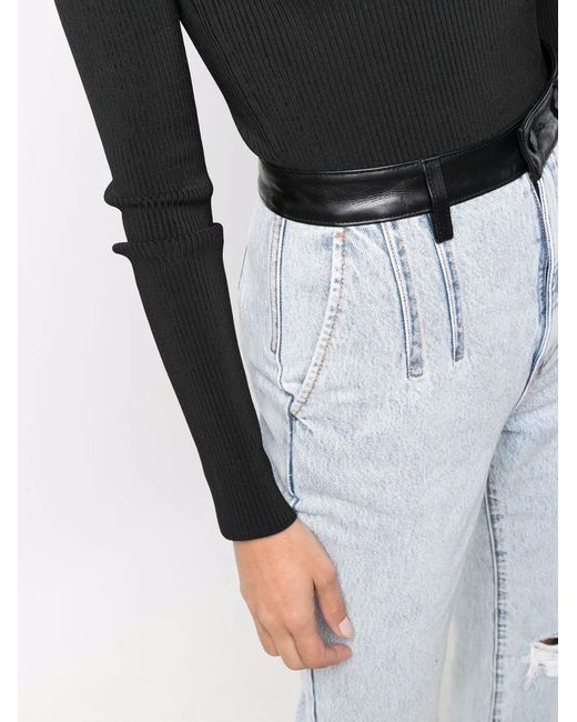 Alexander Wang Blue Pebble Bleach-wash High-waist Jeans