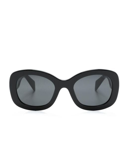 Prada Black Logo-embossed Oversize-frame Sunglasses