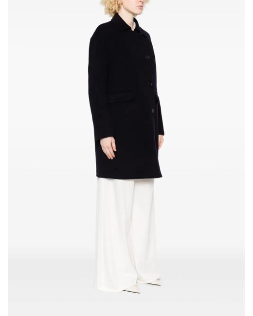 Liviana Conti Blue Flap-Pocket Buttoned Coat