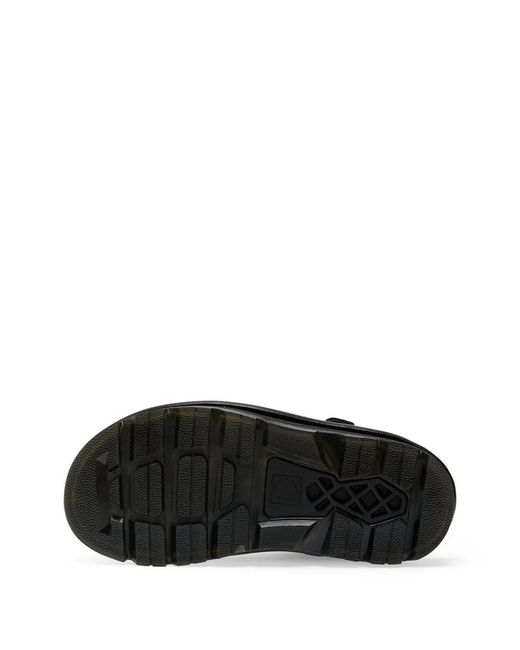 Dr. Martens Black Zebzag Buckle-Fastening Plataform Mules
