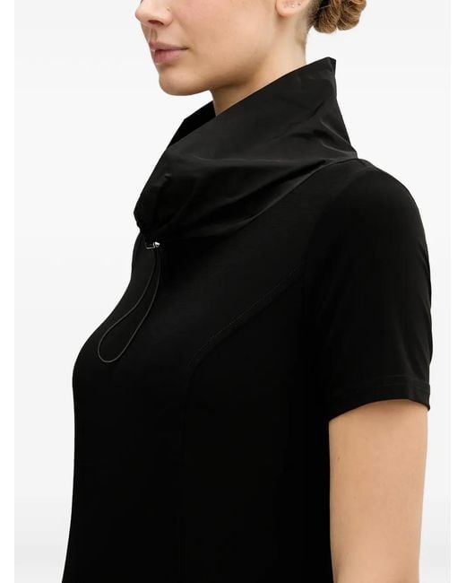 Joseph Ribkoff Black Short-Sleeve Cowl-Neck Midi Dress