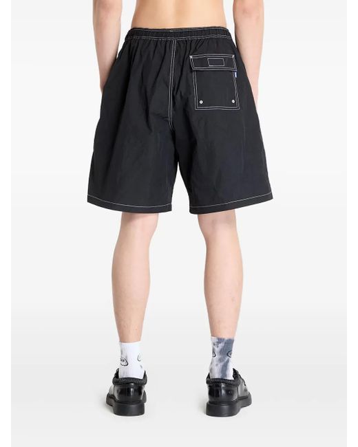 AWAKE NY Black Contrast-Stitch Swim Shorts for men