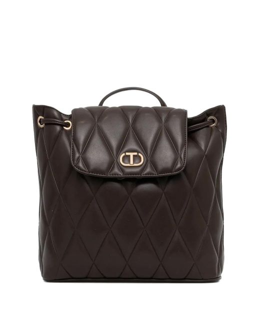 Zaino Con Placca Logo di Twinset in Black