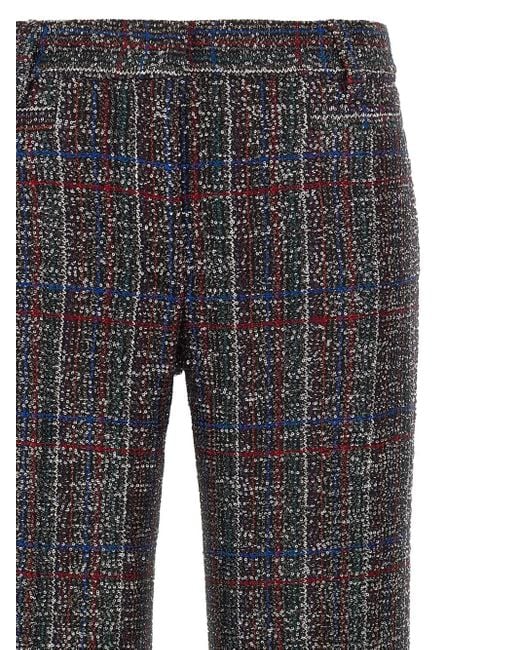 Missoni Gray Tartan Patterned Trousers