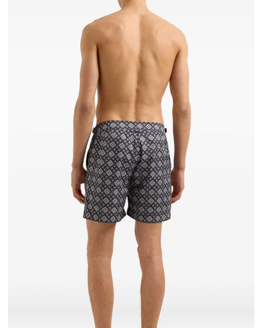 Orlebar Brown Bulldog Badeshorts Mit Geometrischem Muster in Blue für Herren